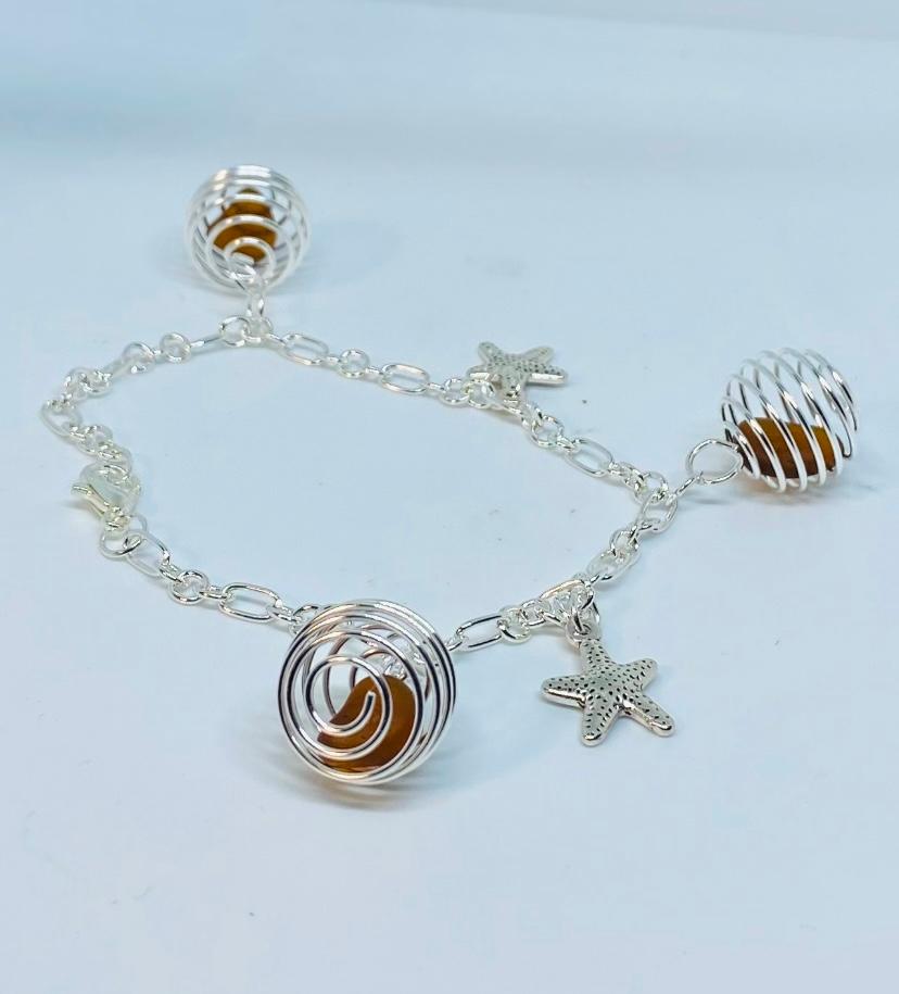 AmberSeaGlassBracelet3- Norfolk- Coastal Shore Designs