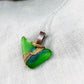 Green Sea Glass Small Triangle Necklace.j