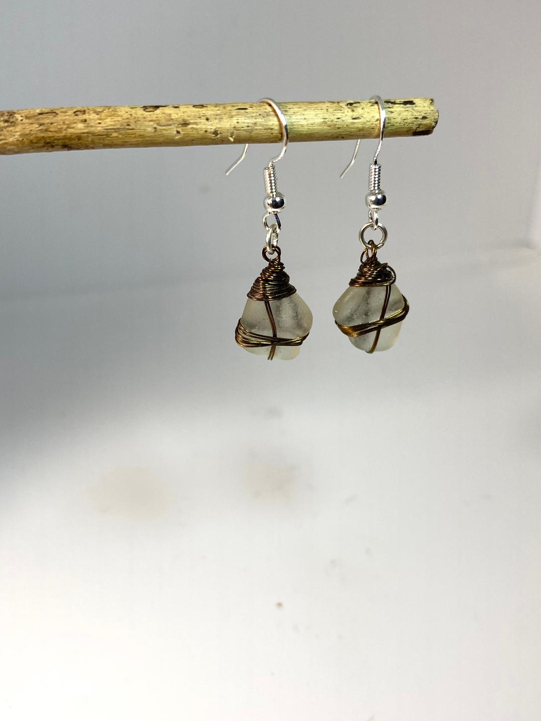 WhiteSeaGlassEarringswithDarkCopperToneWireWrap-CoastalShoreDesigns-Norfolk2