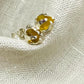 Amber Sea Glass Silver Studs in Sterling Silver