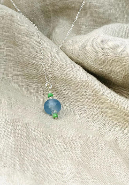 Light Blue Sea Glass Necklace