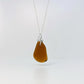 Dark Amber Sea Glass wire wrapped Necklace