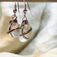 Two Tone Wire Wrap Sea Glass in Clear Sea Glass Earrings