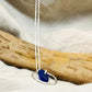 Sterling Silver Sea Glass Necklace in Cobalt Blue