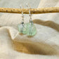 Sea Foam Sea Glass Earrings with Silver Tone Wire Wrap