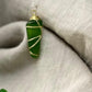 Sea Glass Necklace in Green with Gold Wire Wrap