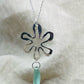 Sterling Silver Designed Drop Sea Glass Necklace