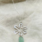 Sterling Silver Designed Drop Sea Glass Necklace