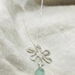 Sterling Silver Designed Drop Sea Glass Necklace