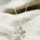 Sterling Silver Designed Drop Sea Glass Necklace