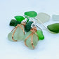 Sea Foam Colour Sea Glass Drop Earrings