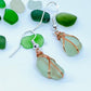 Sea Foam Colour Sea Glass Drop Earrings