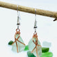 Sea Foam Colour Sea Glass Drop Earrings