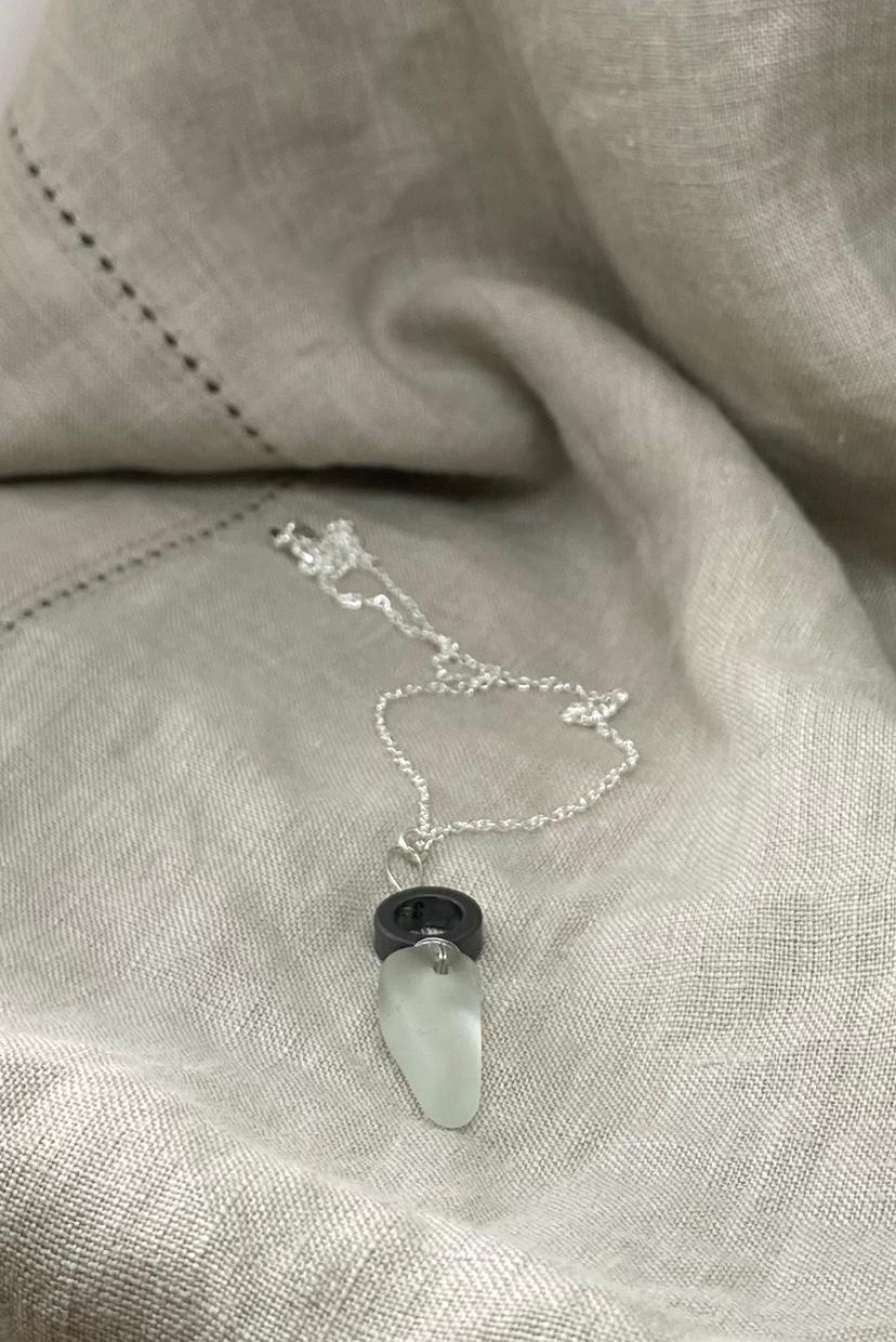 Clear Sea Glass Necklace