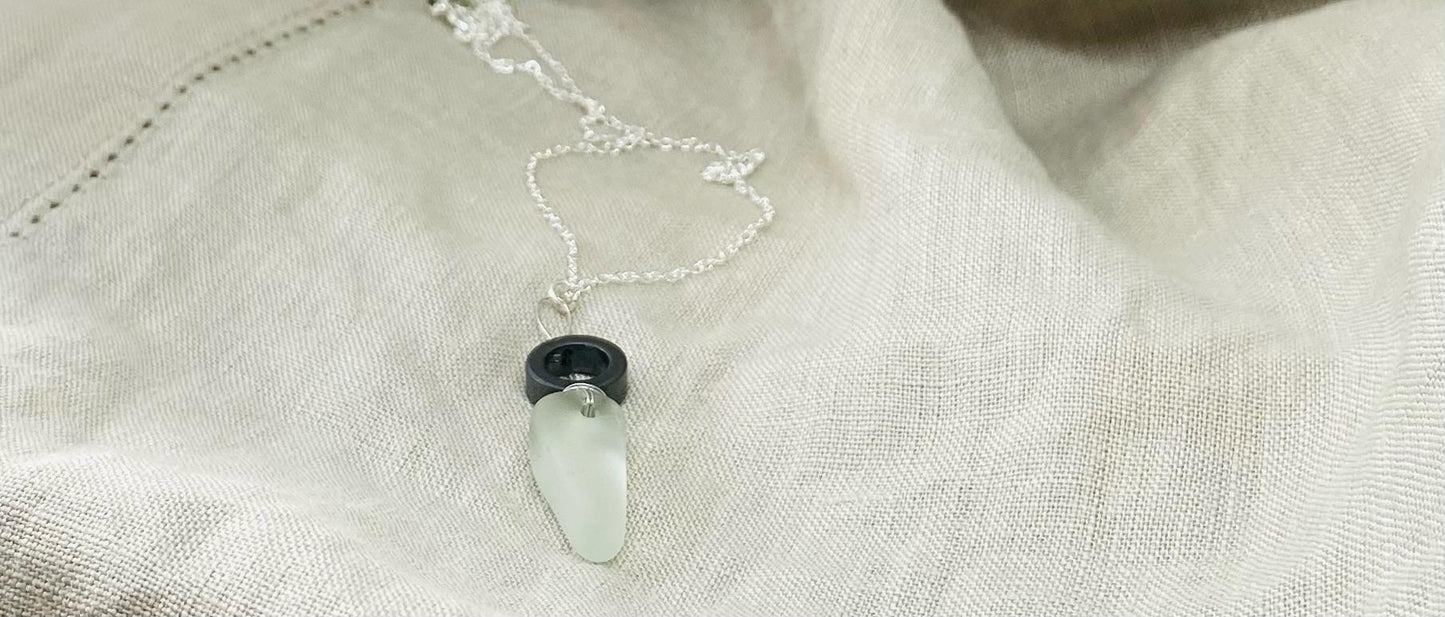 Clear Sea Glass Necklace